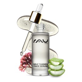 RAU Cosmetics RAU Cosmetics Self Tanning Drops Self Tanner Face Serum 30 ml - Self-Tanning Face Drops with Erythrulose, Dihydroxyacetone, Aloe Vera, Panthenol & Hyaluronic Acid for a Gentle Tan - Facial Tanner
