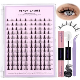 Eyelash Extensions Kit, 8-16 mm Manga Lash Extension Set, Anime Natural Cluster Lashes with Tweezers and Eyelash Glue, Easy DIY at Home, Friendly for Beginners (Manga Mix 816-XYT)