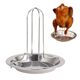 Chicken Roaster Rack Stainless Steel Turkey Standing Holder with Bowl