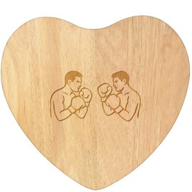 'Boxing Face Off' Wooden Heart Shaped Chopping/Cutting Board (WB00090095)