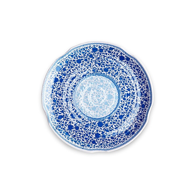 Q Squared Heritage BPA-Free Melamine Large Serving Platter, 16-Inches, Blue