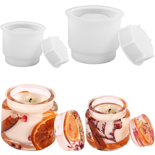 Actvty Jar Silicone Molds, Jar Resin Molds with Lids, 2