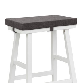 Tromlycs Saddle Stool Cushion Rectangular Bar Stool Seat Cushion Cover Rectangle with Strap Ties, 18x9.5 inches, 1 Piece, Gray