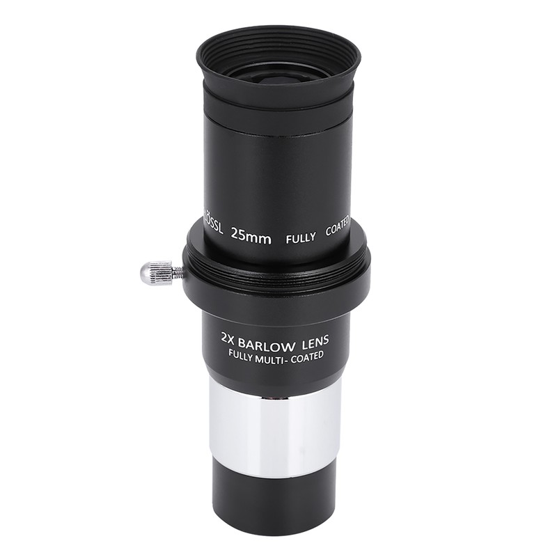 1.25" Plossl Telescope Eyepiece Set 4/10/25mm 2X Barlow Lens Kit