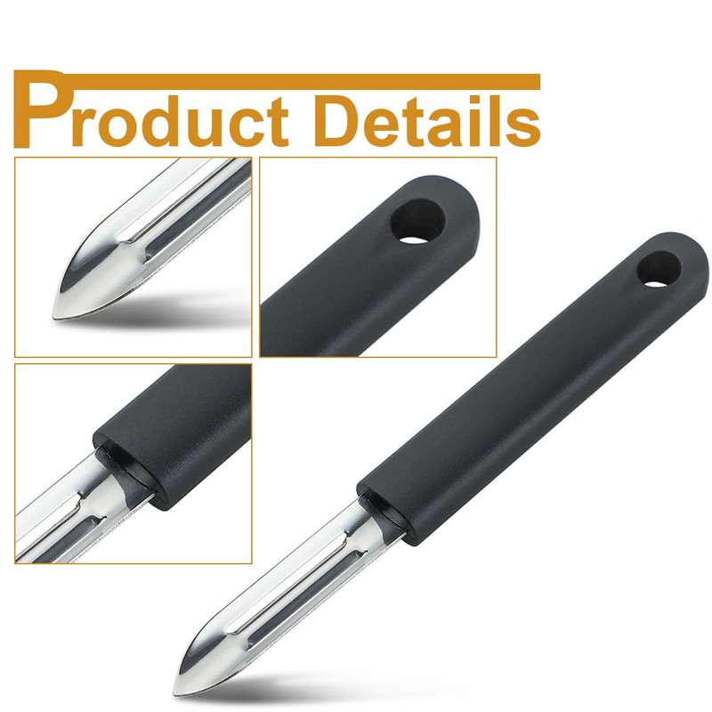Potato Peeler, Peeler, Plastic, Black, 19 cm, Vegetable Peeler, Stainless