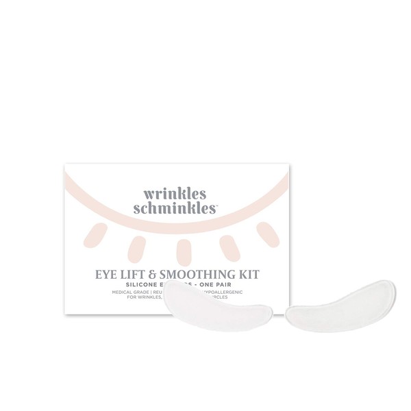 Wrinkles Schminkles Eye Wrinkle Patches - Made in USA - Reduce Dark Bags Under Eyes, Crows Feet & Puffiness Overnight with 100% Medical Grade Silicone Pads (1 Pair)
