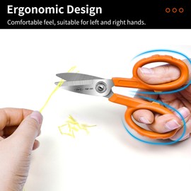 VAE·YI FSP-101 Anti Slip Kevlar Scissor,Electrician Scissors,For Cutting Fabric, Kevlar, Tape, Cable, Leather, Partner for Working Technicians, Electricians,FTTX Working Technicians