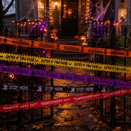Happy Halloween Outdoor Banner – Pumpkin & Bat Polyester Backdrop for Porch, Doorway, Wall, Party & Haunted House Décor