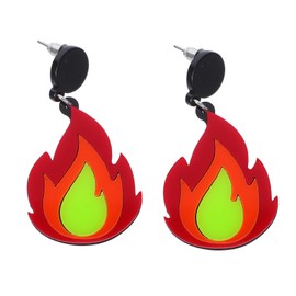 Ipetboom 1Pair Flame Shape Statement Earrings for Women Dangle Design Lightweight Aesthetic Jewelry for Parties and Everyday Wear for Birthdays Anniversaries