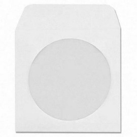Four Square Media 25 CD Paper Sleeves White with Window and Flap - 25 pack