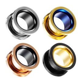 TBOSEN Set of 4 Ear Plugs Tunnel Piercings Ear Tunnels and Plugs Kit Stretcher Expander Screw Tunnels Gauges 2g-1-3/16 Inch in 6 mm - 30 mm, Wood