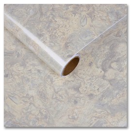 CRE8TIVE Cream Grey Marble Contact Paper Peel and Stick Kitchen Countertop Contact Paper Glossy Marble Wallpaper 12"x354" Self Adhesive Waterproof Granite Wallpaper for Bathroom Kitchen Backsplash