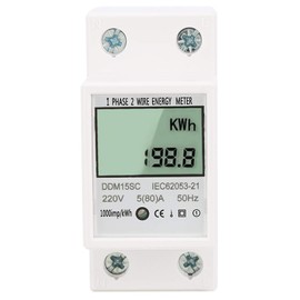 Single-phase DIN rail, small energy meter, 5-80 A DdmLCD digital displays, electricity meter for electronic energy, kWh meter, Default