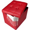 Bsketa Storage Ottoman, Folding Foot Stool with Thicker Foam Padded