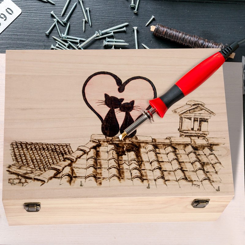 Wesiti 2 Pcs Unfinished Wooden Box 14 x 10 x