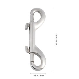Baluue 4 Pieces Double Ended Bolt Snap Hook, Heavy-Duty Bolt Snaps Double Ended Hook, Zinc Alloy Double Trigger Clips Accessory for Key Chain Dog Leash Awnings Sports Equipment
