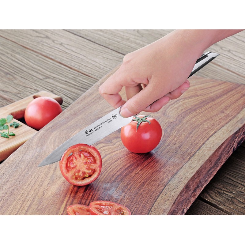 Cangshan X Series German Steel Forged Serrated Utility Knife, 5",
