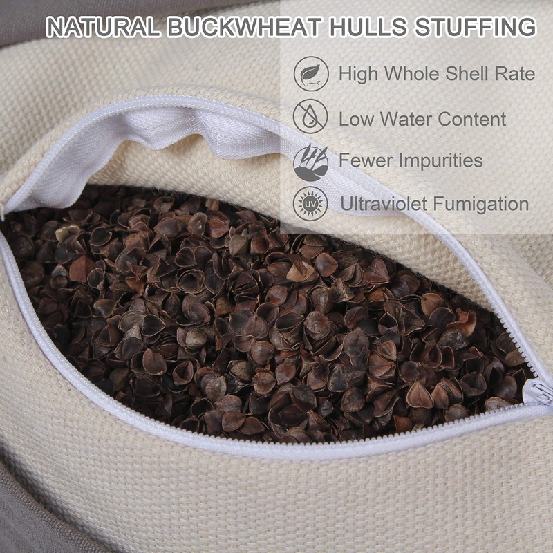 FelizMax Organic Buckwheat Bolster(24X9 in) (Red)