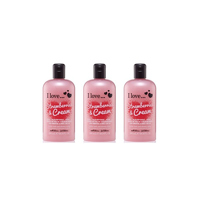 I LOVE Strawberries and Cream Bath and Shower Cream -
