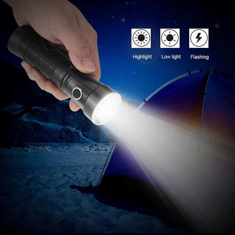 LED Flashlight, Portable T6+COB LED Foldable Magnetic Tail LED Inspection