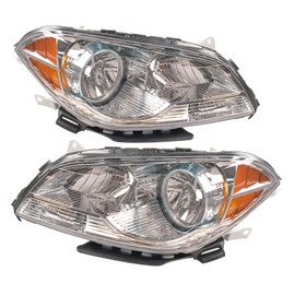 Chrome Headlights Replacement Assembly Kit with Headlight Wiring Harness Compatible with 2008-2012 Chevy Malibu