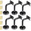 ZOENHOU 6Pack Black Stainless Steel Handrail Brackets, Curved Handrail Brackets