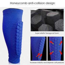 SANON Football Shin Pads, Shin Guards Professional Crashproof Shin Pads for Football Games Beginner, Running, Jogging, Cycling, Fitness, Teenagers Boys Girls Men Women 1 pair (Blue)