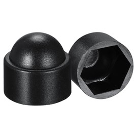 sourcing map Plastic Dome Nut Protection Cap Covers, M12 Nut Cover Black 100pcs