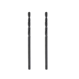 sourcing map 6542 High Speed Steel Straight Shank Twist Jobber Drill Bit, Fully Ground Black Oxide Drill Bits 1.8mm Drill Diameter 44mm Total Length 2 Pcs