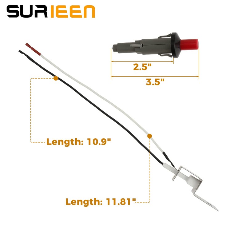 SURIEEN Gas Grill Piezo Ignitor Push Button Replacement Kit for
