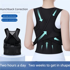EXQULIFE Posture Corrector Back Brace for Women & Men – Adjustable Full Back Support & Straightener with Removable Support Rods – Medium (Waist 33″–40″)
