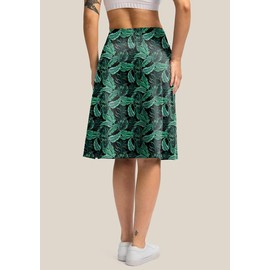 Viodia 25" Knee Length Skorts Skirts for Women with Zipper Pockets Stretchy Modest Aline Midi Skort for Casual Summer Travel