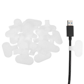 uxcell Cable Labels, 20Pcs Waterproof Cable Tag Writable Wire Labels Self-Adhesive Wire Tags Reusable Hook & Loop for Electronics Computer Cord Management Identification, White