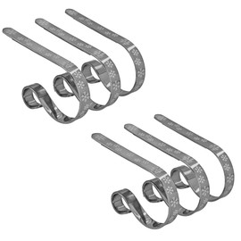 Haute Decor The Original MantleClip Stocking Holder - 6 Pack (Silver with White Snowflakes) - Safe and Secure - Adjusts to Fit Mantels Up to 3 Inches Thick