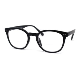 SA106 Unisex Round Keyhole Plastic Rim Bi-focal Reading Glasses +2.25 Matte Black