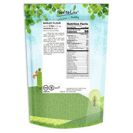 Barley Flour, 4 Pounds - Non-GMO Verified, Stone Ground from Whole Hulled Barley, Kosher, Vegan, Bulk, Great for Baking, Product of the USA