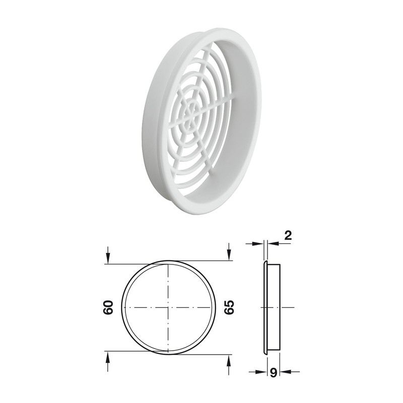 cyclingcolors 5x Ventilation Grille Exhaust Grille Outer Grille Round Total