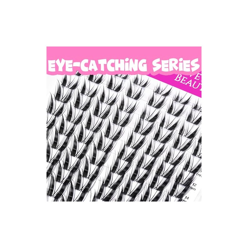 VEYESBEAUTY Lash Clusters Individual Eyelash Extensions Thin & Invisible Band