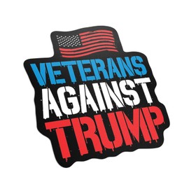 Veterans Against Trump Sticker – Patriotic 5 Inch Anti-Trump Vinyl Decal with Flag – Military Protest Sticker for Car, Laptop, Helmet, Window – Waterproof Durable Decal - MKS2319