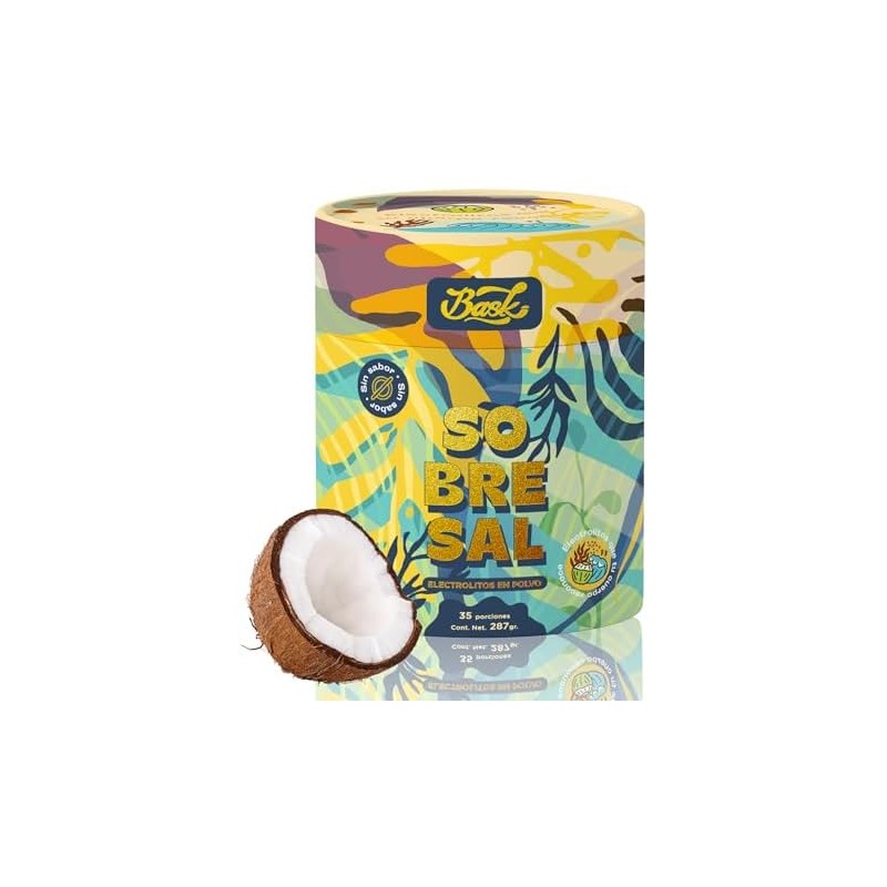 BASK Electrolitos en Polvo Sin Sabor Tubo 287gr 35 Porciones