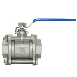 Dsmpipeft Ball Valve NPT Thread - Stainless Steel 304 Female 3-Piece Full Port(1-1/4'')