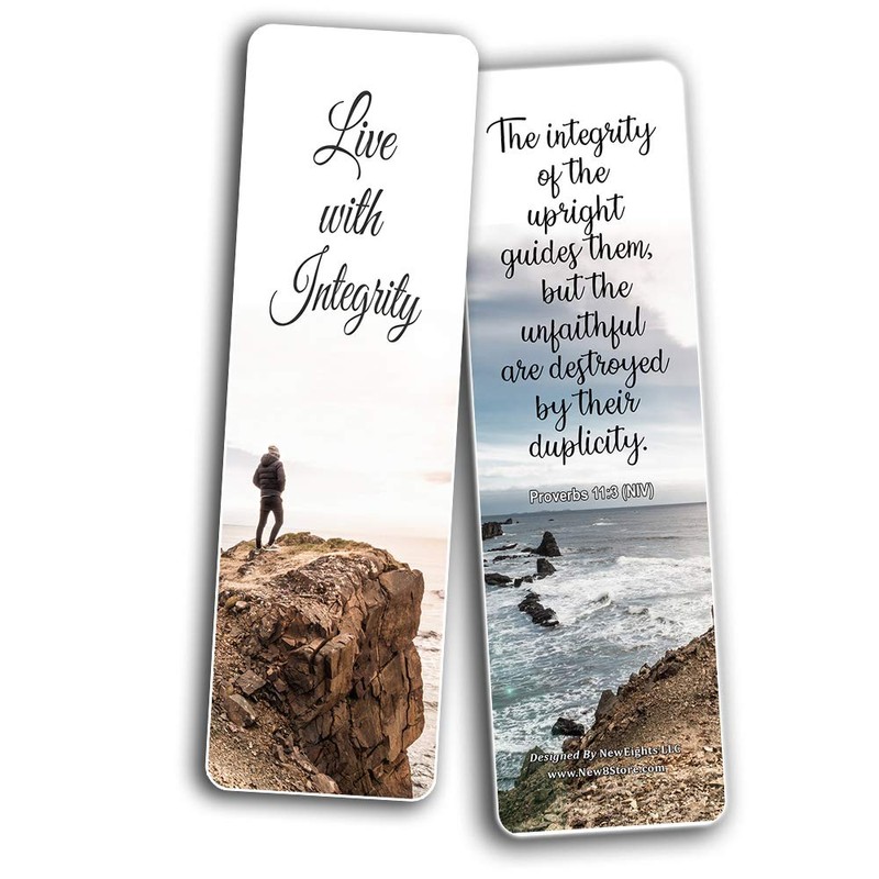Bible Verses About Integrity Bookmarks Cards (12-Pack) - Christian Encouragement