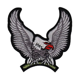 Eagle Bird Grey Sew-On Iron-On Patch Iron-On Patch Biker Patch Size 7.8 x 7.8 cm