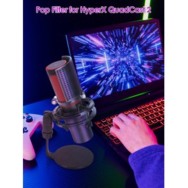 YOUSHARES HyperX QuadCast Microphone Pop Filter for Metal Panel Metal Mesh Filter Compatible with HyperX QuadCast 2