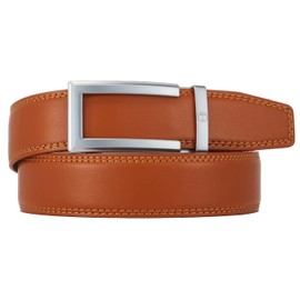 Tonywell Brown Belt Men, Leather Ratchet Belt, 1 3/8" for Casual Jeans and Dress Pants