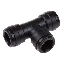 John Guest Speedfit (RWC) Black Acetal 22mm Push Fit Equal Tee. to Be Used with 22mm OD LLDPE Tubing