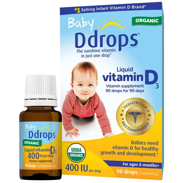 Ddrops Baby 400 IU, Vitamin D, 90 Drops 2.5mL (0.08