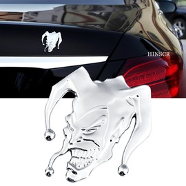HINSCR Joke r car Emblem Decal 3D Clown Metal Badge Decals Joke r auto Sticker for car Motorcycle (Silver)