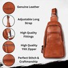Genuine Italian Leather Unisex Body Bag - Stylish, Durable, and