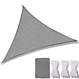 Cveenk Triangular sun sail, 3 x 3 x 3 m, UV protection, sun protection, wind protection, waterproof awning including mounting ropes, triangular sun protection with eyelets for the balcony, garden
